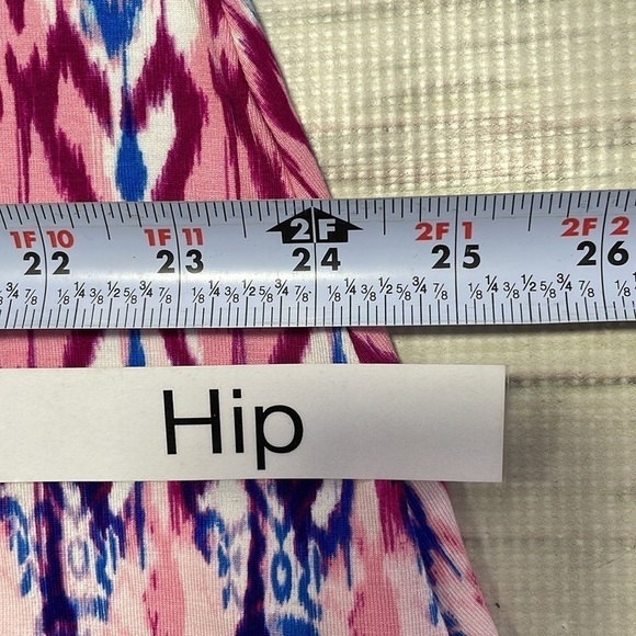 Chico's Dress Purple Pink Ikat Print Short Sleeves Stretchy Size Small 4P - Picture 11 of 12